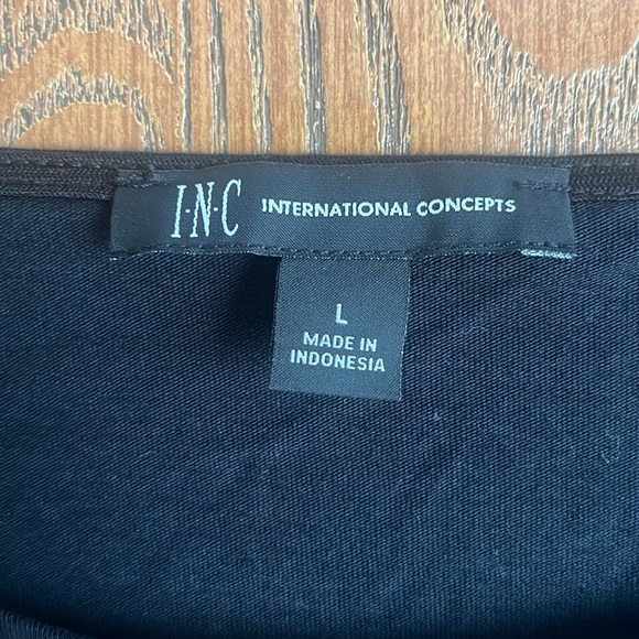 International Concepts Black Short Sleeve Peplum Size L - Picture 3 of 3